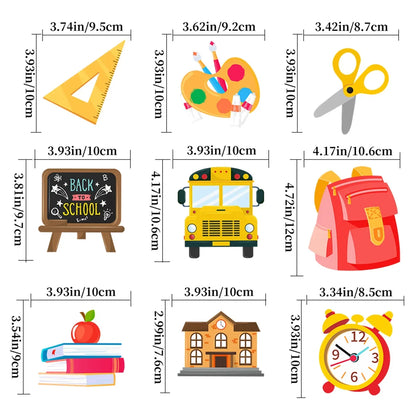 9Pcs/Bag Cartoon Back To School Theme Tree Pendant Hangers Backdrop First Day of School Blackboard for Classroom Decorations