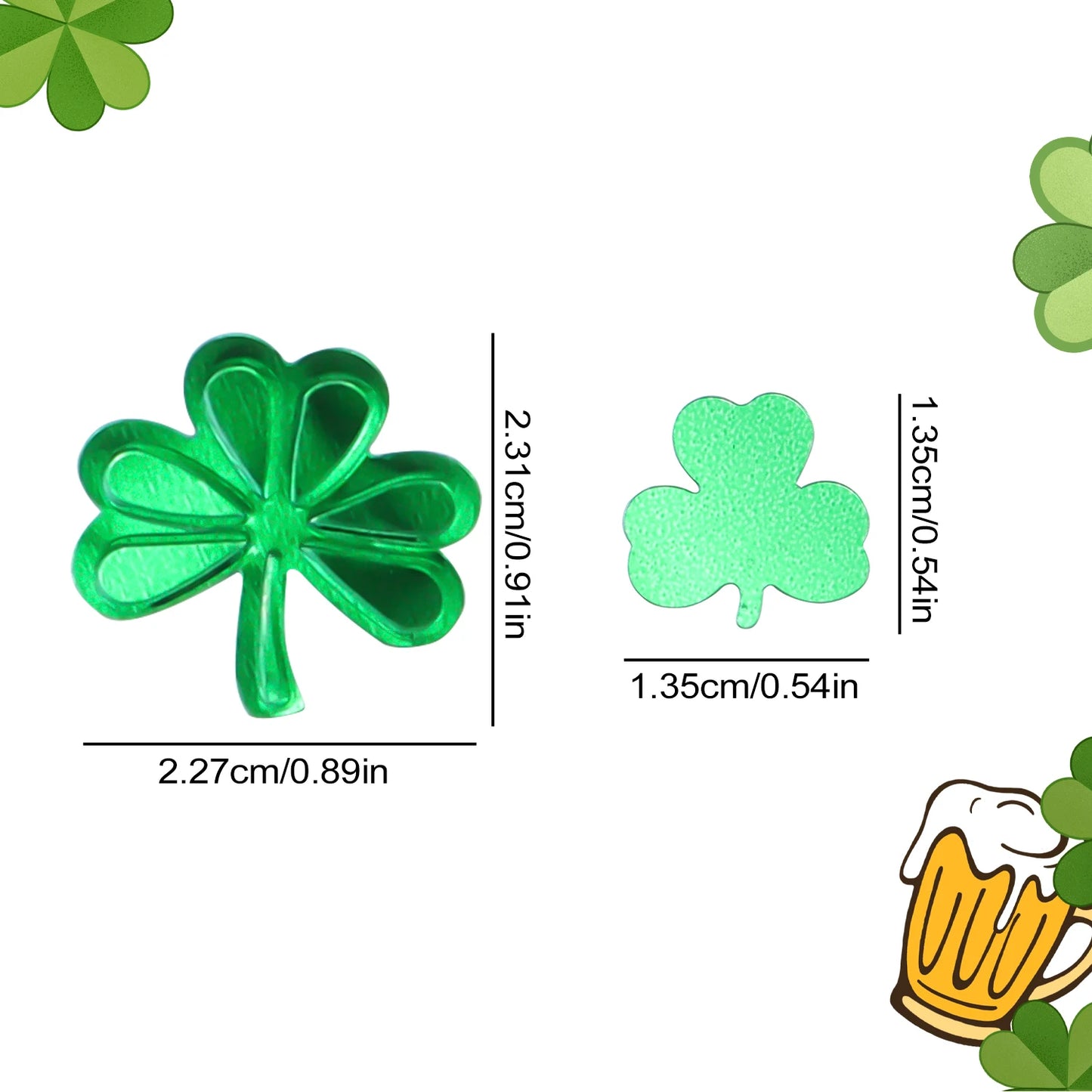 15g/30g St Patricks Day Table Decoration Sequins PVC Green Shamrock Confetti for Irish Festival Holiday Party Home Decoration