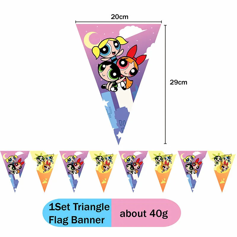 The Powerpuff Girls Gender Reveal Party Supplies Boy or Girl Disposable Napkins Cups Tablecloth Banner Latex Balloon Decorations