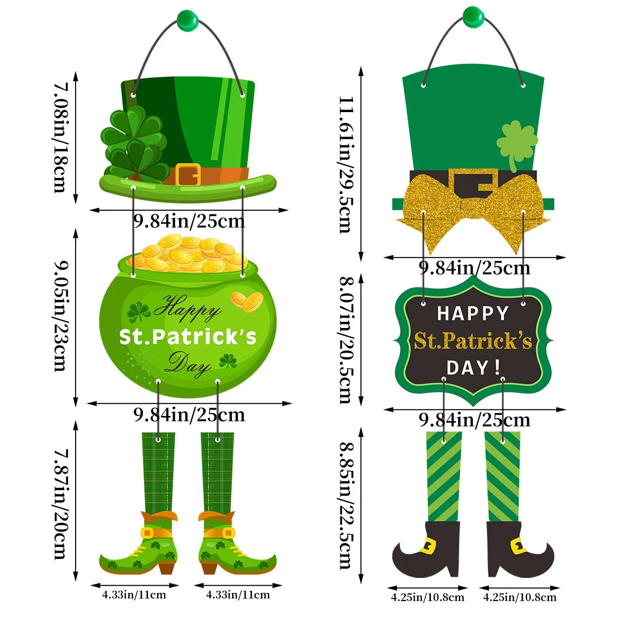 1Pcs Green Cover Door Hanger St. Patrick's Day Party Party Pendants Hanging Oranments for Home Irish Saint Patrick Party Decor