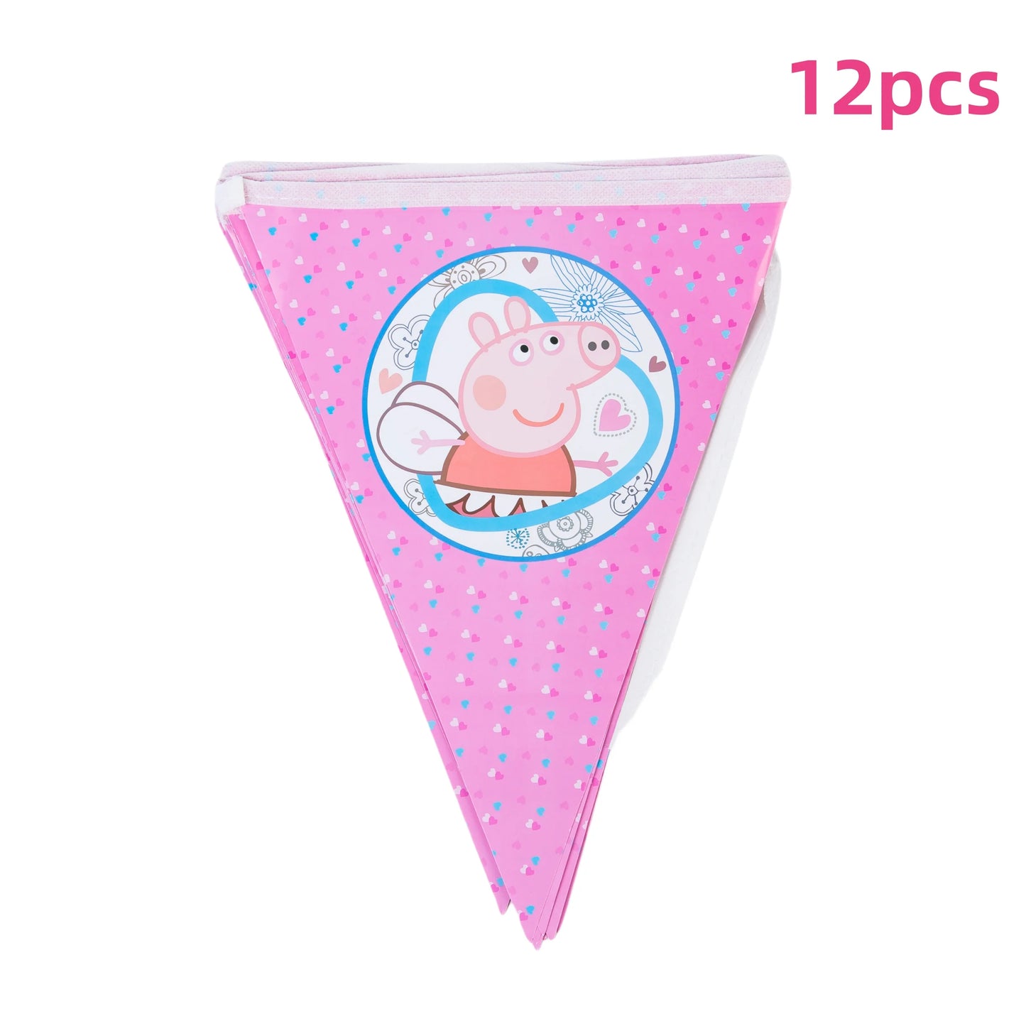 Cartoon Pig Family Birthday Party Balloon Decoration Set for Girls, Disposable Party Tableware Banner, Baby Shower  Birthday Hat