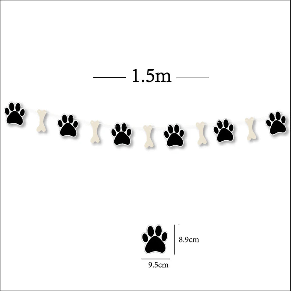 Dog Birthday Party Supplies Pet Dog Disposable Tableware Paper Plates Napkins Cups Puppy Birthday Party Baby Shower Decorations