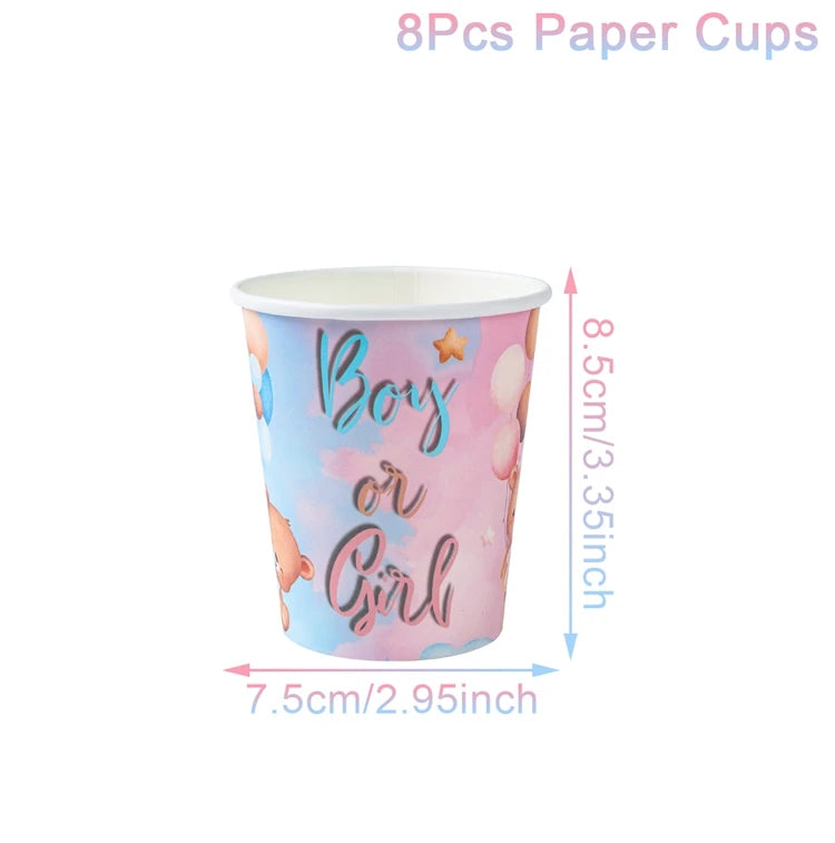 Gender Reveal Party Tablecloth Boy or Girl Baby Shower Decor Newborn Table Cover He Or She Gender Reveal Party Supplies