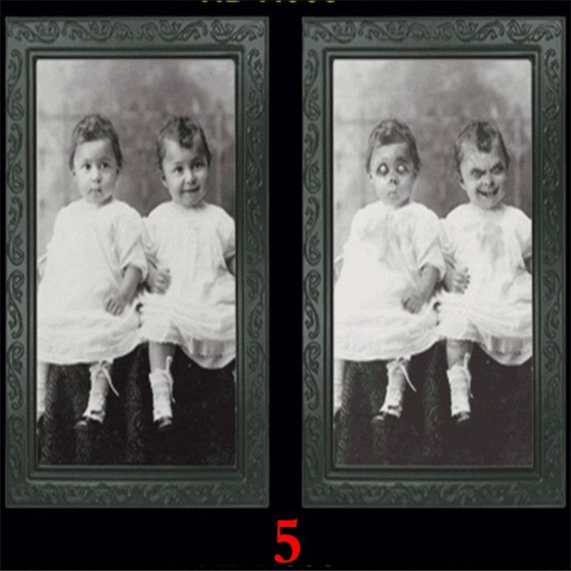 3D Changing Face Ghost Picture Frame Halloween Decoration Horror Craft Supplies Haunted House Party Decor Halloween Props
