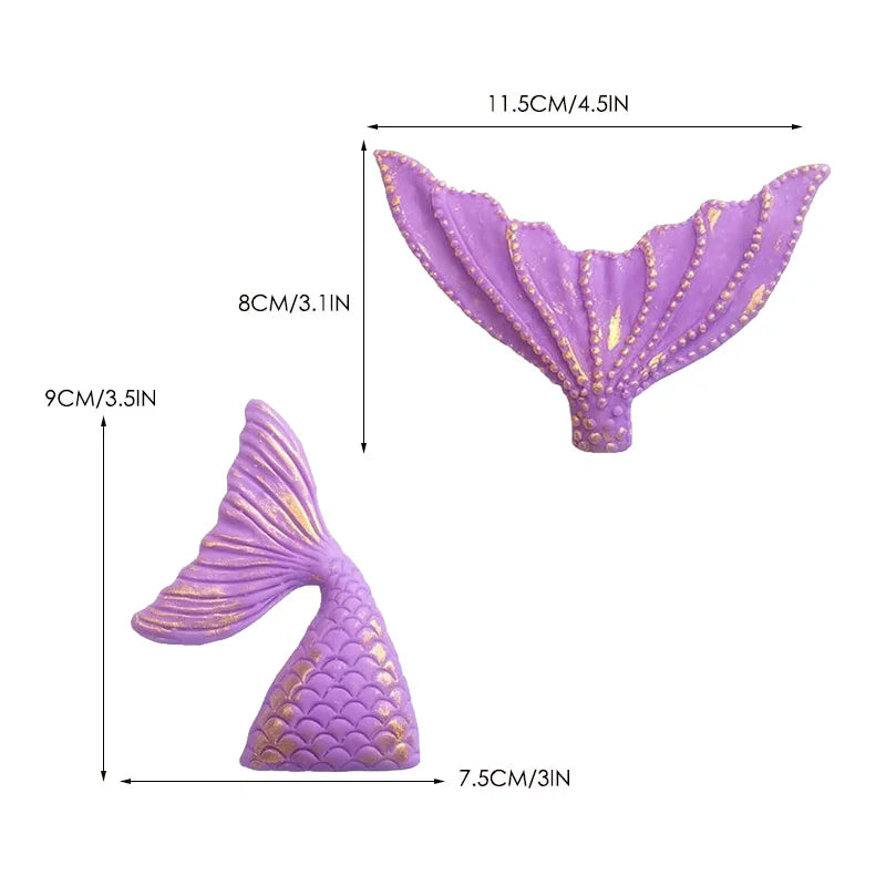 Mermaid Tail Cake Toppers Under the Sea Cake Decoration Seashell Sea Star Cake Topper for Birthday Baby Shower Wedding Cake Deco