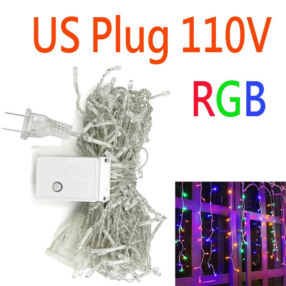 Curtain Icicle Light Indoor Outdoor Eaves Decor String Lights Garden Party Yard Christmas Decoration holiday Garlands 5m