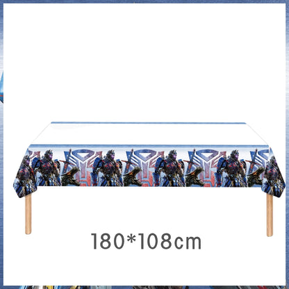 Transformation Birthday Party Decoration Plates Tablecloth Shape Shifting Robot Balloon Backdrop Baby Shower Kids Party Supplies