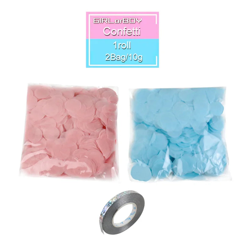 Boy or Girl Gender Reveal Party Decoration 36'' Giant Black Latex Balloon Blue Pink Confetti Baby Shower Globos Supplies