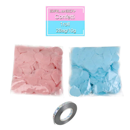 Boy or Girl Gender Reveal Party Decoration 36'' Giant Black Latex Balloon Blue Pink Confetti Baby Shower Globos Supplies