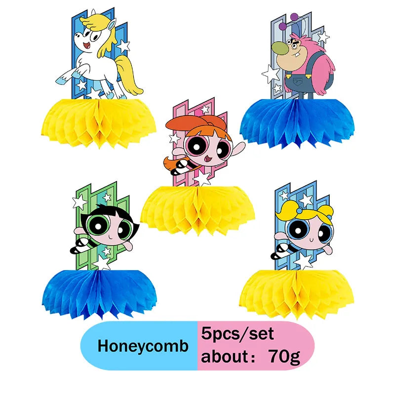 The Powerpuff Girls Gender Reveal Party Supplies Boy or Girl Disposable Napkins Cups Tablecloth Banner Latex Balloon Decorations