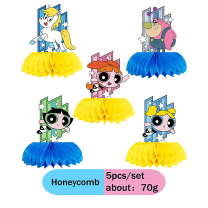 The Powerpuff Girls Gender Reveal Party Supplies Boy or Girl Disposable Napkins Cups Tablecloth Banner Latex Balloon Decorations