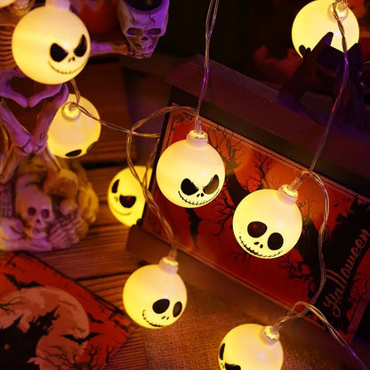 6m 40 LEDS Halloween Ghost String Lights LED Spooky Specter Fairy Lights Ghosts Battery Operated Party Indoor Decor 830