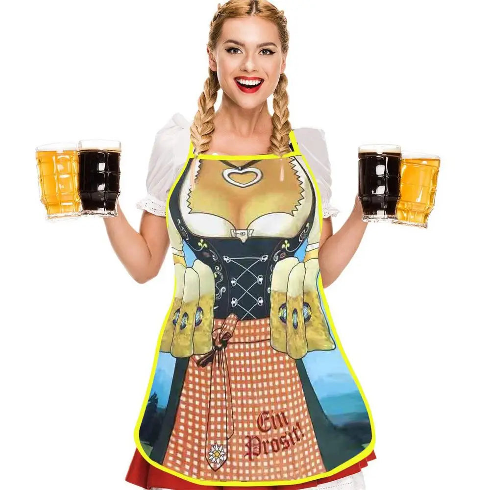 Funny Apron Super Muscle Kitchen Man Women Cooking Aprons Oktoberfest Bavarian Apron Adult Cozinha Tablier Cuisine Pinafore