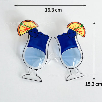 12Pcs Oktoberfest Glasses Plastic Goggles Beer Mug Pattern Glasses Photo Props German Oktoberfest Theme Event Decoration