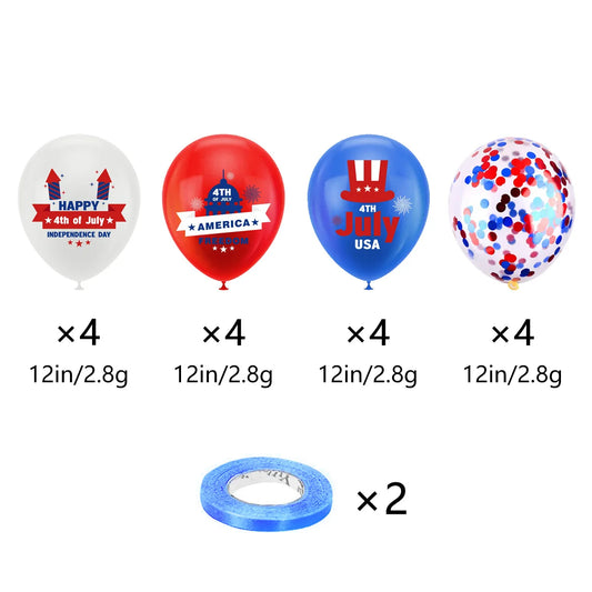 Independence Day Party Photo Props Spiral Pendant I Love USA Banner Balloon July 4th Day Christmas New Year  Party Decoration