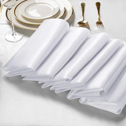 100PCS 30*30cm Satin Napkin Square Washable Soft Smooth Fabric Table Napkin for Wedding Banquet Party Hotel Restaurant Decor