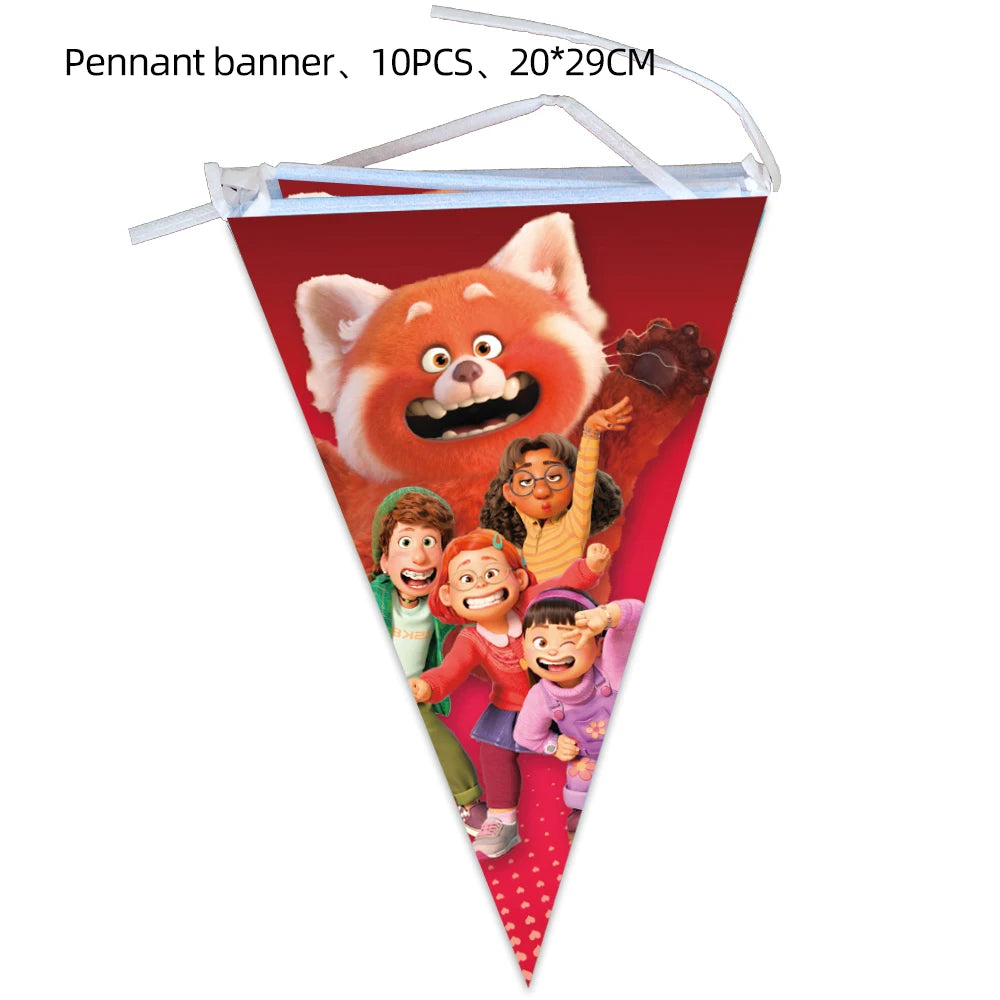 Disney Turning Red Party Supplies Paper Napkin Tablecloth Plates Balloons Panda Theme Baby Shower Kids Birthday Party Decoration