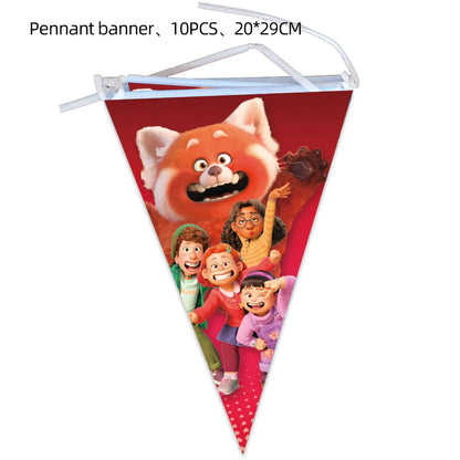 Disney Turning Red Party Supplies Paper Napkin Tablecloth Plates Balloons Panda Theme Baby Shower Kids Birthday Party Decoration