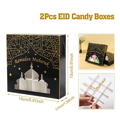 EID Mubarak Decor Candy Box Ramadan Decoration 2025 for kid Packaging Box Ramadan Kareem Islamic Muslim Party Eid Al Adha Gifts