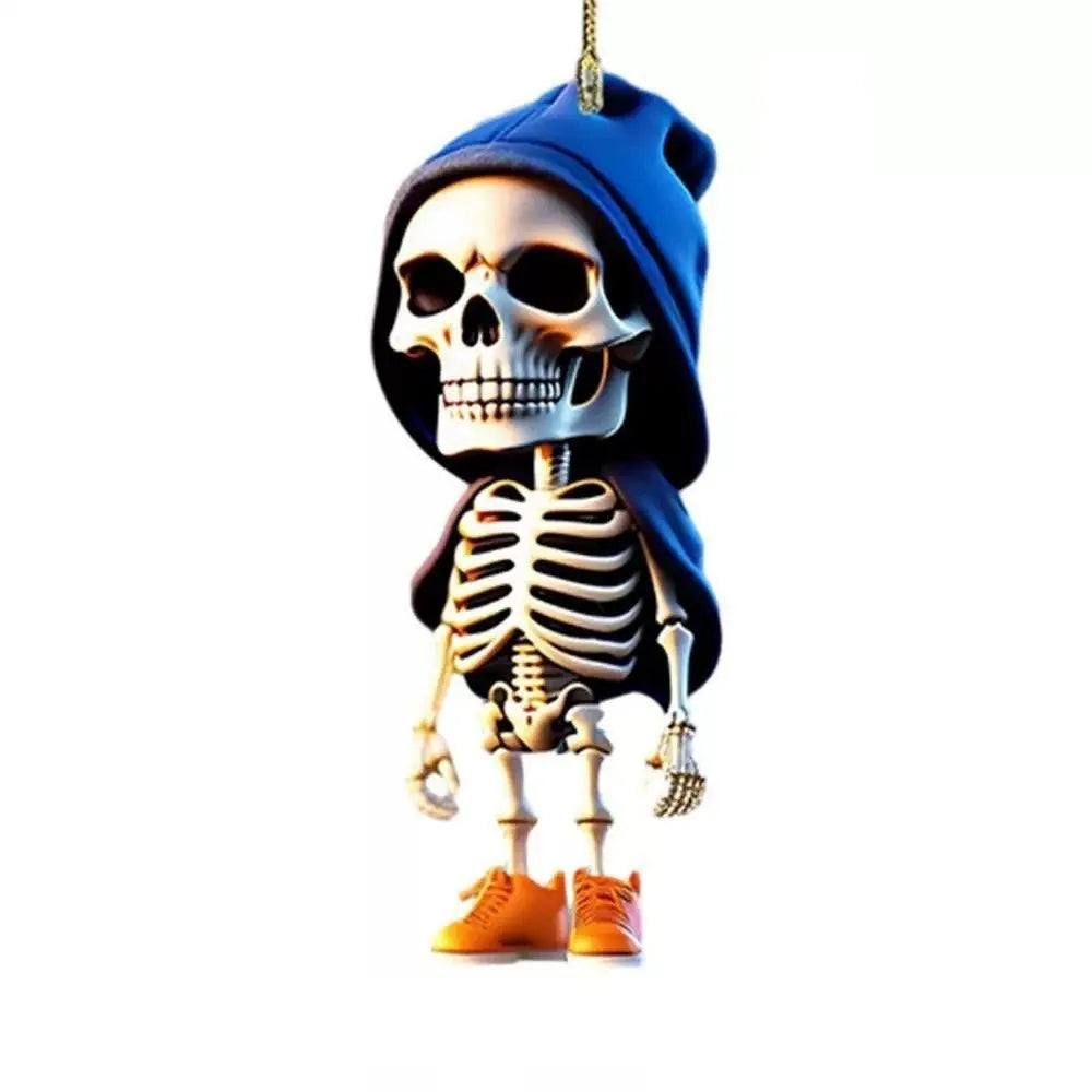 Hangings Decor Skeleton Car Mirror Dangle Acrylic Spooky Swing Pendant Halloween Car Rearview Mirror Hangings