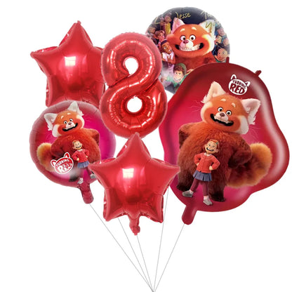 Disney Turning Red Party Supplies Paper Napkin Tablecloth Plates Balloons Panda Theme Baby Shower Kids Birthday Party Decoration