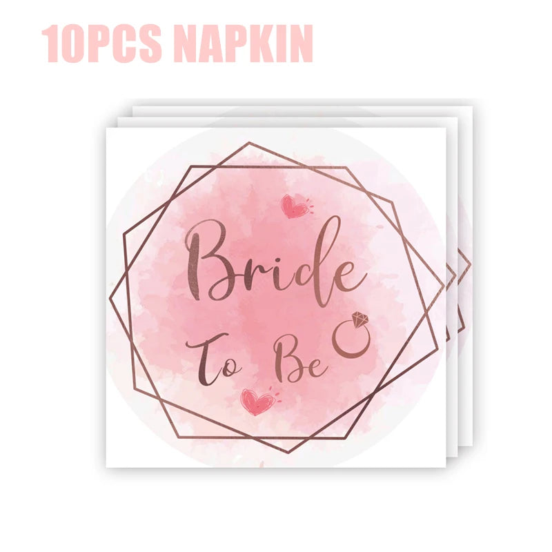 Bride To Be Party Decorations Balloons Napkin Cups  Veil Sash Team Bride Wedding Decor Bachelorette Party Supplies