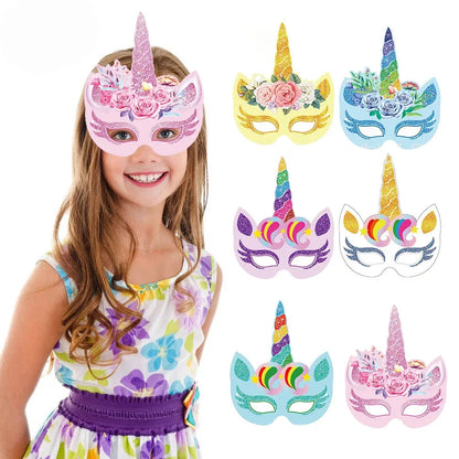 Unicorn Party Decoration Happy Birthday Banner Girl Unicorn Paper Mask Macaron Balloon Rainbow Unicorn Party Best Choice