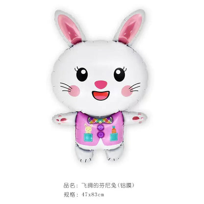 Easter Theme Disposable Tableware Cute Cartoon Bunny Rabbit Pattern Paper Plates Cups Napkins Kids Favor Easter Party Decoration