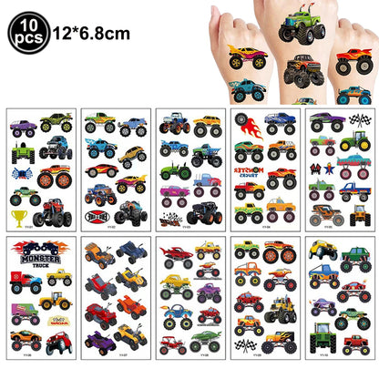 Monster Truck Birthday Party Paper Plates Cup Napkin Tablecloth Balloon Hanging Swirls Banner Monster Truck Birthday Party Decor