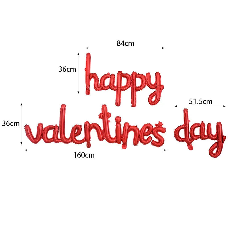 Heart Shaped Background Wall Foil Balloon Love Letter Balloons for Wedding Party Happy Valentines Day Home Decoration Supplies