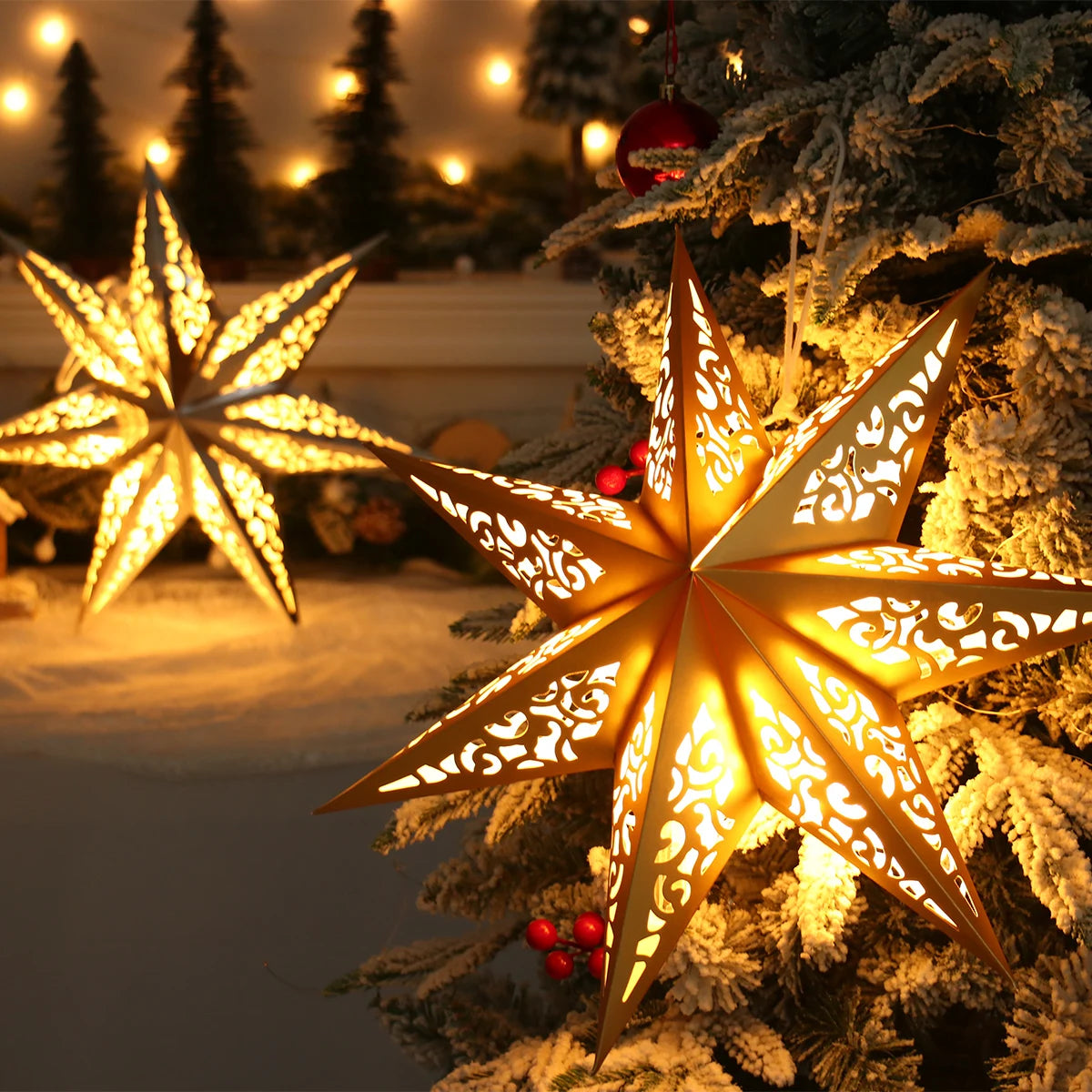 Hollow Star Hanging Pendants Ramadan Decorations 2025 for Home Ramadan Islamic Muslim Party Gifts Eid Mubarak Home Decorations