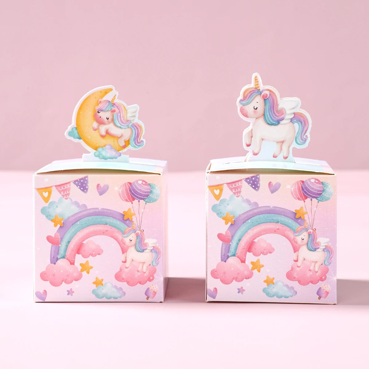 Unicorn 3D Paper Candy Boxes Gift Packing Box Unicorn Theme Party Decoration Kids Wedding Baby Shower Party Supplies Favors