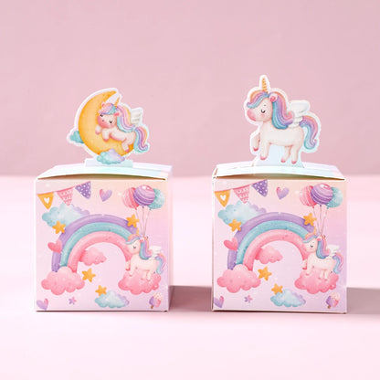 Unicorn 3D Paper Candy Boxes Gift Packing Box Unicorn Theme Party Decoration Kids Wedding Baby Shower Party Supplies Favors
