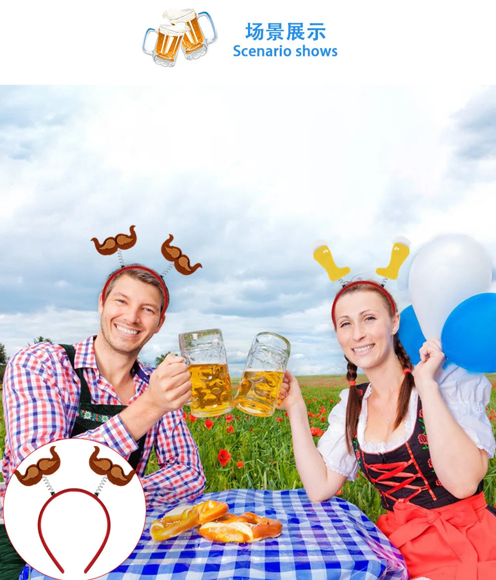 Munich beer headband photo props party decorations Love Oktoberfest headband buckle Makeup costume props christmas decoration