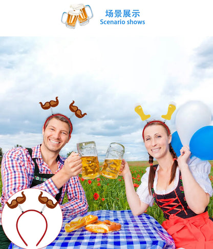 Munich beer headband photo props party decorations Love Oktoberfest headband buckle Makeup costume props christmas decoration