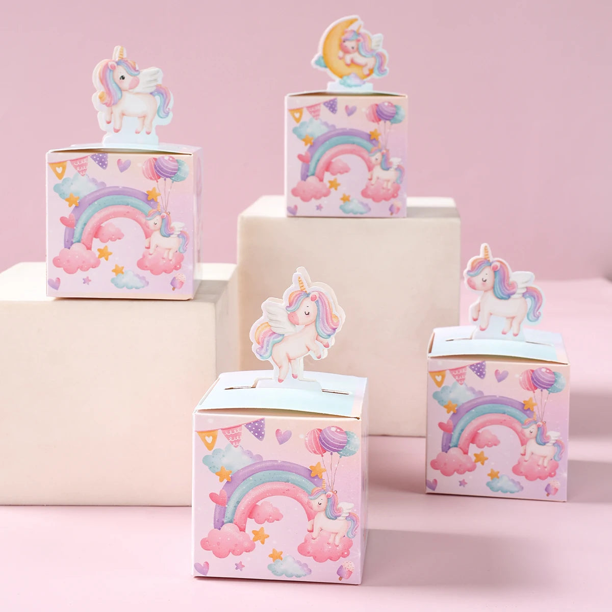 Unicorn 3D Paper Candy Boxes Gift Packing Box Unicorn Theme Party Decoration Kids Wedding Baby Shower Party Supplies Favors