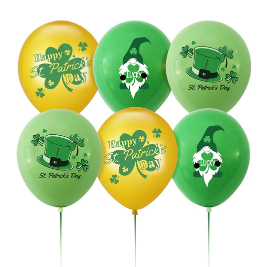 10Pcs Green St. Patrick's Day Balloons Latex Ballons St. Patrick’s Day Theme Party Decorations Irish Festival Party Air Globos