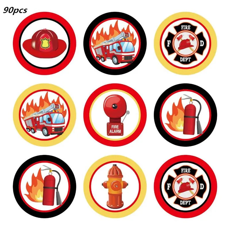 Firefighter Sam Party Supplies Plates Napkins Cups Tablecloth Banner Fire Truck Party Decorations Kids Boys Decor Supplies