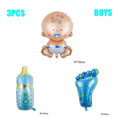 Boy Or Girl Gender Reveal Disposable Tableware Plate Cup Banner Balloons Baby Shower Gender Reveal Party Decorations