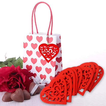 30Pcs Engraved Love Heart shaped pendant Hollow Shape DIY Crafts for Wedding Party Valentines Day Decoration Ornaments
