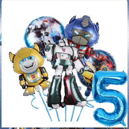 Transformation Birthday Party Decoration Plates Tablecloth Shape Shifting Robot Balloon Backdrop Baby Shower Kids Party Supplies