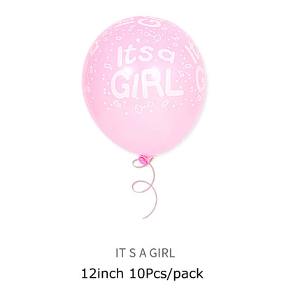 Boy Or Girl Foil Balloons Gender Reveal Decorations Supplies Baby Shower Pink Blue Latex Ballon Kids Birthday Party Globos Decor