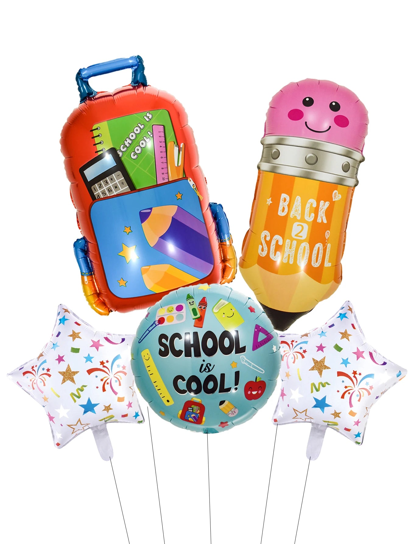 2026 Back To School Foil Balloons Set School Opening Day Decoration Back to School Campus Classroom Decoration