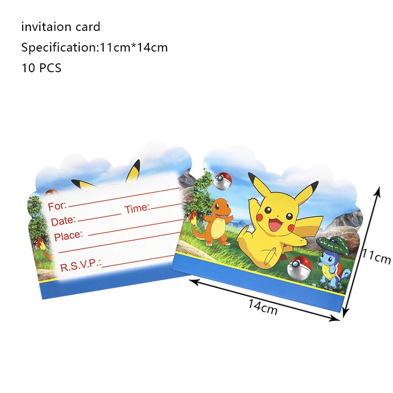 Pokemon Birthday Party Decoration New Lightning Pikachu Balloon For Kids Event Supplies Disposable Tableware Banner Backdrop