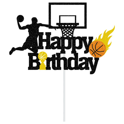 Basketball Cake Topper Happy Birthday Star T-shirt Ball Cupcake Toppers Baby Shower Kids Party Dessert DIY Baking Supplies Decor