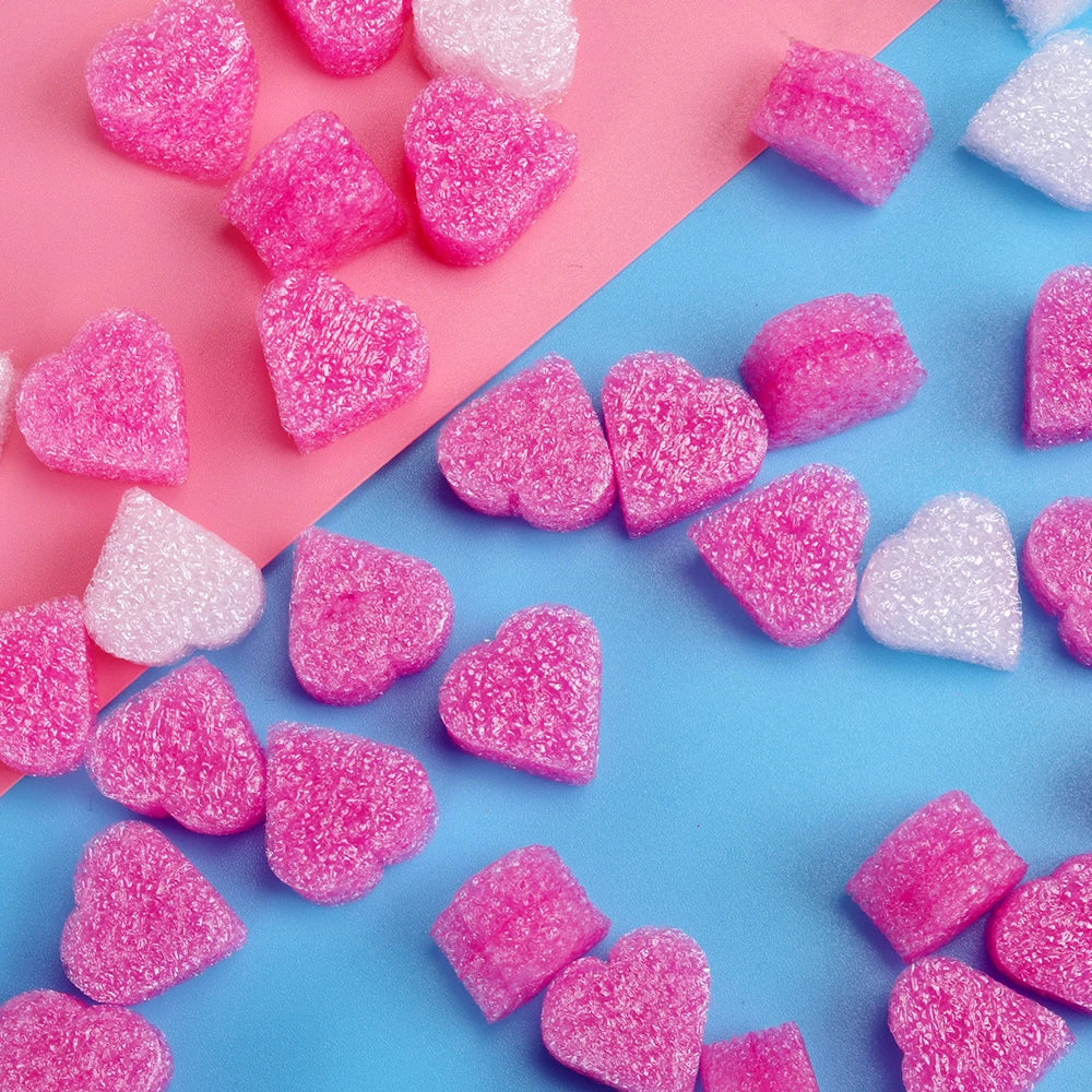 100pcs/lot Pink Heart Shaped Foam for Wedding Party Home Decoration Gift Box Filling Material Packing Wedding Flower Box Filler