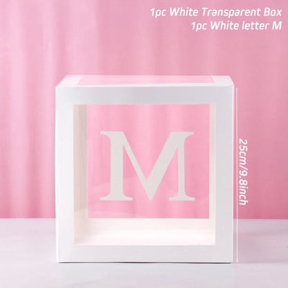 Transparent Baby Shower Box Boy Girl Birthday Decor 1st One First Birthday Wedding Party Decor Christening Babyshower Supplies