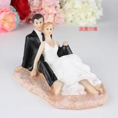 Cake Toppers Dolls Bride and Groom Figurines Funny Wedding Cake Toppers Stand Topper Decoration Supplies Marry Figurine