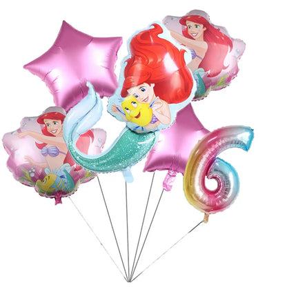 The Little Mermaid Theme Party Supplies  Ariel Princess Paper Napkin Plate Cup Balloons Kid Girls Birthday Party Decoration Gift