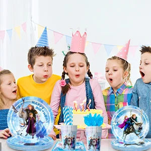 Frozen Theme Party Supplies,Frozen Birthday Party Tableware-161pcs Frozen Party Supplies-Frozen Plates Napkin Cup Tablecloth